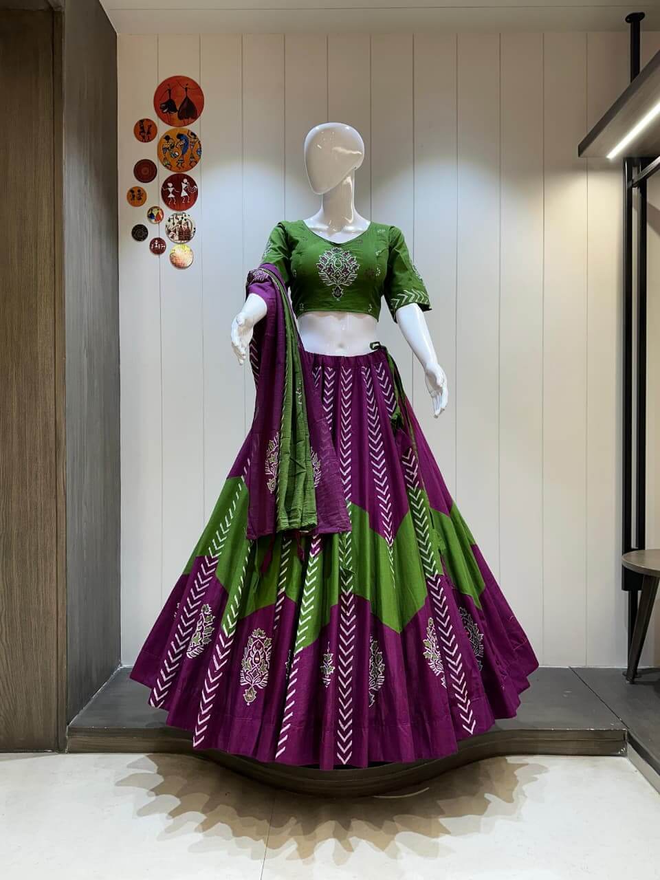 Hand Printed Lehenga